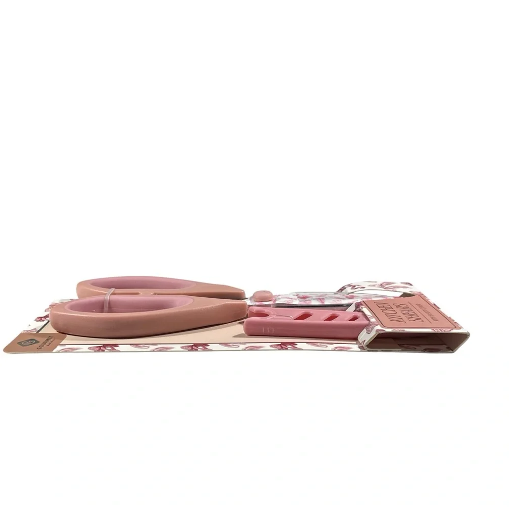 NEW Gourmet Kitchen PINK BOW DESIGN KITCHEN SHEARS with COVER
